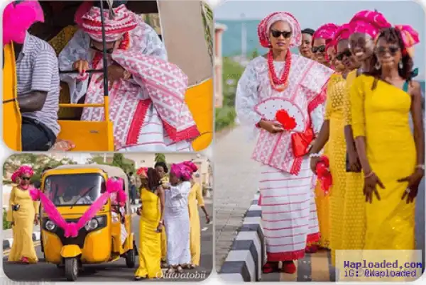 Photo: Abuja babe storms venue for her engagement ceremony in Keke Napep